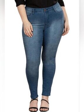 Plus Size High-Rise Skinny Python Print Jeans